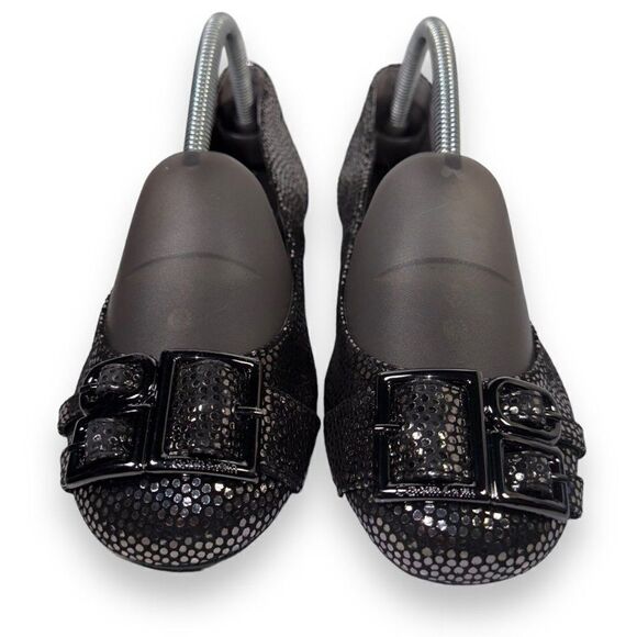 Calvin Klein Lilian Pebbled Black Metallic Flats Women's 8.5W - Picture 3 of 12